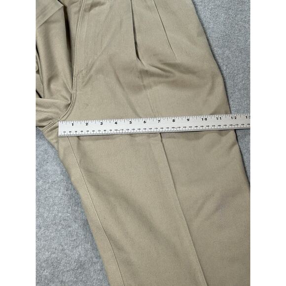 Vtg Wrangler Riata Pants mens W33 L32 Khaki Chino Beige Flat Front - Picture 7 of 15